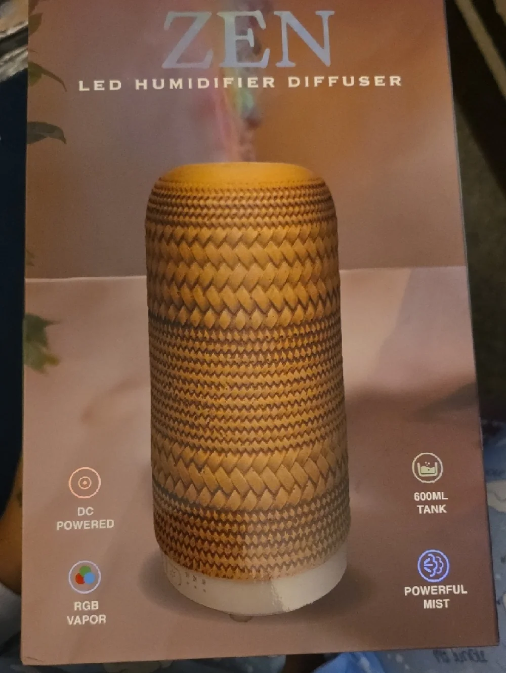 Wonderlit ZEN LED Humidifier Diffuser in Brown - Serene Home Accent Natural Clay